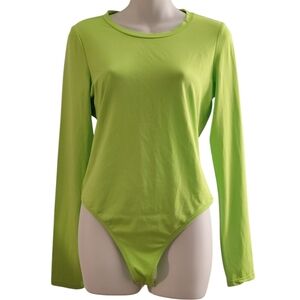 Lime Green Fitted Long Sleeve Bodysuit